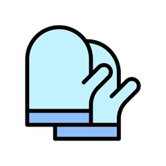 bakery shop icons related chef gloves for cooking vectors with editable stroke,