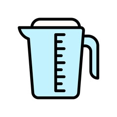 bakery shop icons related water jug with handle and cap vectors with editable stroke,