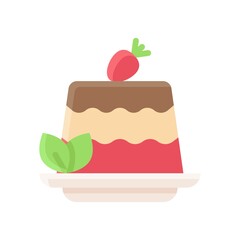 bakery shop icons related bakery cake in layers with plate vectors in flat style,