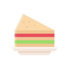 bakery shop icons related bakery cake in layers with plate vectors in flat style,