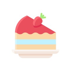 bakery shop icons related bakery cake in layers with plate vectors in flat style,