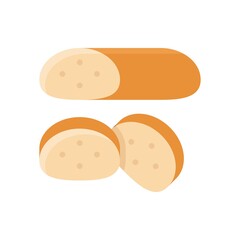bakery shop icons related baked cake roll with slices vectors in flat style,