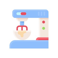 bakery shop icons related ice cream machine with bowl and buttons vectors in flat style,