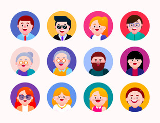 Various character colorful avatars 