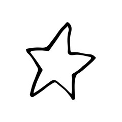 Halloween doodle star element. Isolated vector illustration for october holiday design