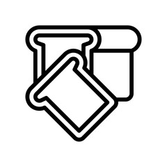 bakery shop icons related baked cake or bread with slices vectors in lineal style,