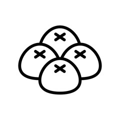 bakery shop icons related baked cake roll with slices vectors in lineal style,