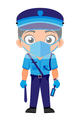 Standing security guard,