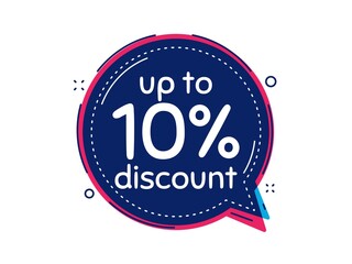 Up to 10% Discount. Thought bubble vector banner. Sale offer price sign. Special offer symbol. Save 10 percentages. Dialogue or thought speech balloon shape. Vector