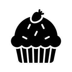 bakery shop icons related baked cup cake with cup vectors in solid design,