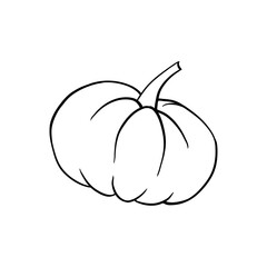 Halloween doodle pumpkin element. Isolated vector illustration for holiday design