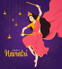 Happy Navratri vector template 