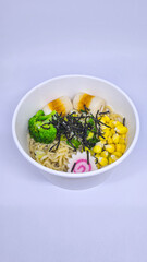 Japanese ramen in white background