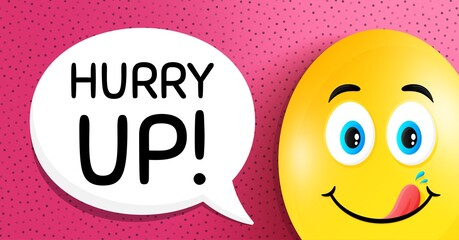 Hurry up sale. Easter egg with yummy smile face. Special offer sign. Advertising discounts symbol. Easter smile character. Hurry up sale speech bubble. Yummy egg background. Vector