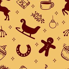 Christmas vector pattern with snowflakes. New Year decoration. Wrapping Paper for Christmas Gift Boxes