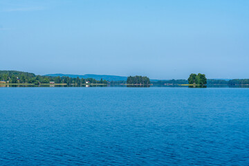 Fototapeta na wymiar Idyllic lakeside view from the Swedish countryside