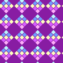 Seamless pattern with bright geometric multicolored squares pattern. Use for packaging, fabric, wallpaper, napkins, web design, advertising.