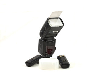 flash for a reflex camera with accessories
