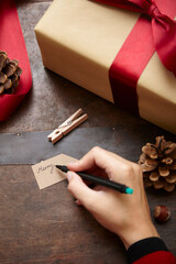 Hand beschriftet Geschenkanhänger Weihnachten 