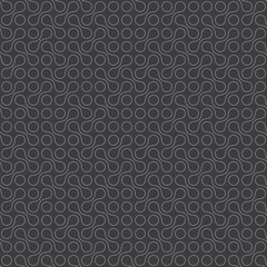 Vector seamless pattern border circle and connected circle. Dark background.