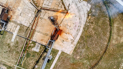 Flaring of associated gas at a petrochemical plant.