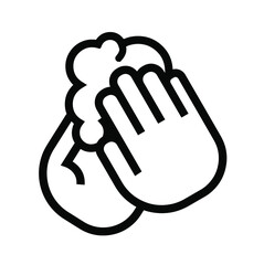 wash hand icon on white background	