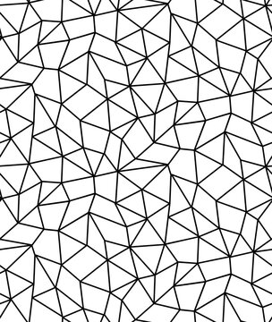 Minimal black line art geometric triangles seamless digital pattern 