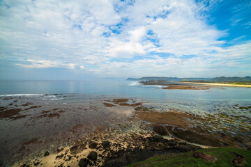 Fototapeta na wymiar Panorama of tropical beach at lombok - nature background