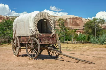 Deurstickers covered wagon © Patricia