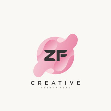 ZF Initial Letter Colorful logo icon design template elements Vector