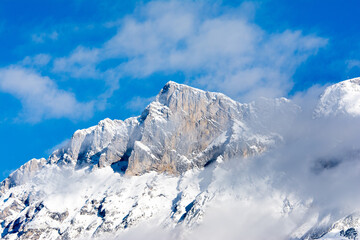 Fototapeta na wymiar Snow-covered mountains in Tyrol