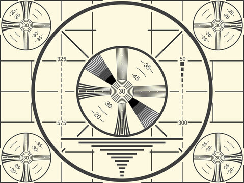 Retro Television Test. Television Calibration Pattern.