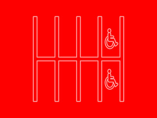 Handicap road sign Parking spots 