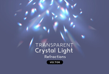 Crystal light pattern reflections. Overlay for backgrounds. Vector illsutration - obrazy, fototapety, plakaty