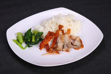Rice with roasted duck breast