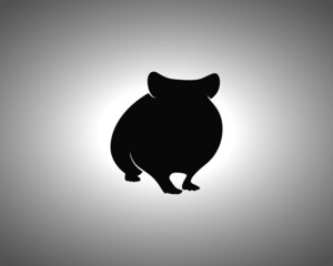 Hamster Silhouette on White Background. Isolated Vector Animal Template for Logo Company, Icon, Symbol etc