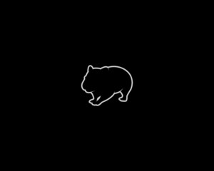 Hamster Silhouette on Black Background. Isolated Vector Animal Template for Logo Company, Icon, Symbol etc