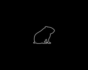 Hamster Silhouette on Black Background. Isolated Vector Animal Template for Logo Company, Icon, Symbol etc