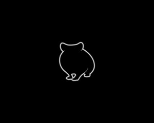 Hamster Silhouette on Black Background. Isolated Vector Animal Template for Logo Company, Icon, Symbol etc