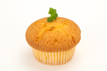 Sweet tasty muffin served mint