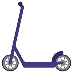 Purple kick scooter in cartoon style. Alternative city transports. © KurArt