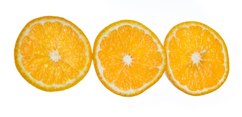 three circle of orange on white background