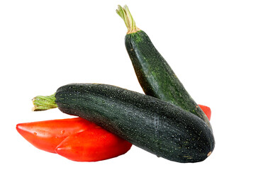 Courgettes et tomates allongées