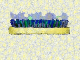 Cleaning brush Illustrations creates an impressionist style of painting.