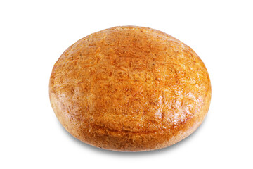 Rye bun on a white isolated background