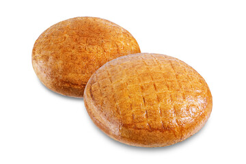 Rye bun on a white isolated background