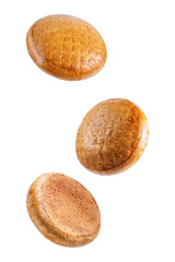 Rye bun on a white isolated background