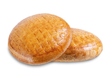 Rye bun on a white isolated background
