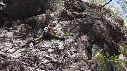 man rock climbing at the serpent craig