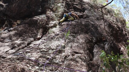 man rock climbing at the serpent craig